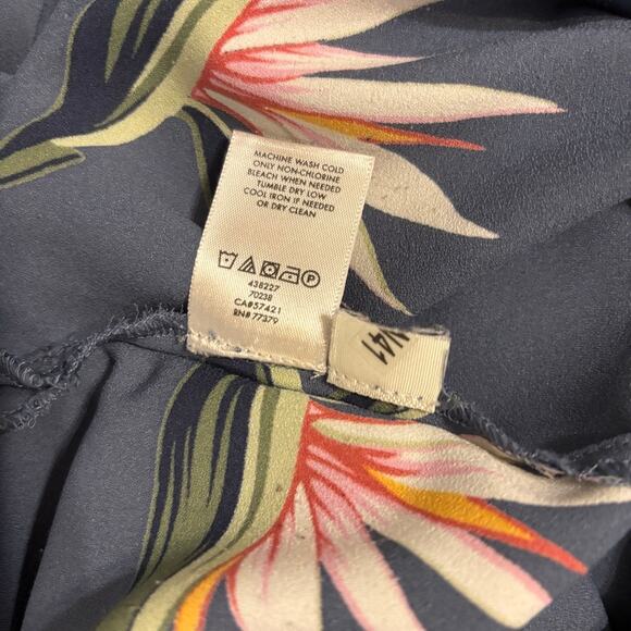 Ann Taylor Button Up T Shirt Dress Floral Small Long Sleeve - Picture 12 of 14